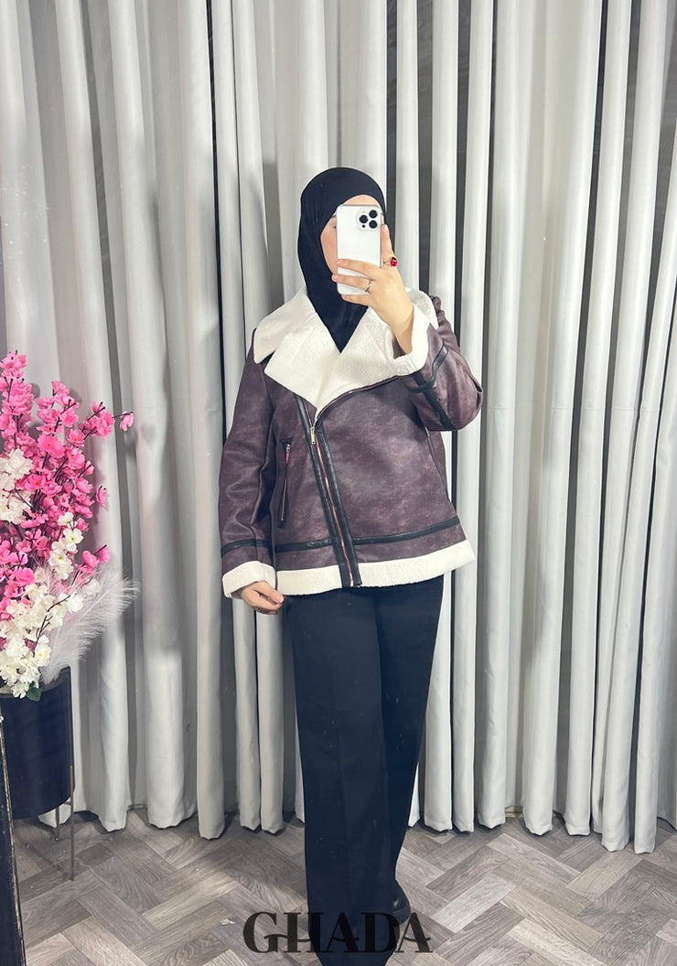 Perfecto en simili-cuir en bordeaux