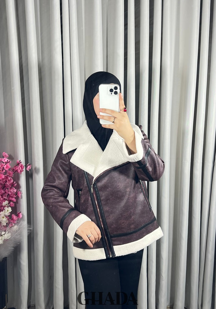 Perfecto en simili-cuir en bordeaux