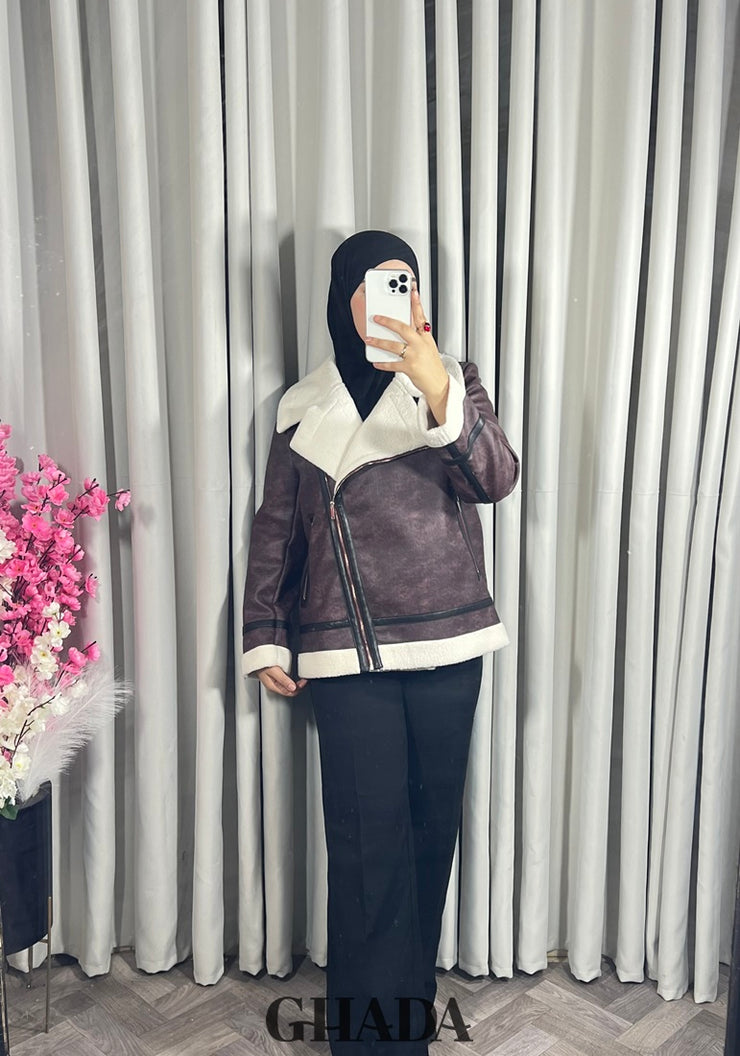 Perfecto en simili-cuir en bordeaux