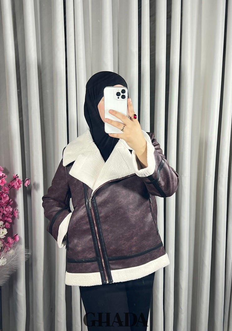 Perfecto en simili-cuir en bordeaux