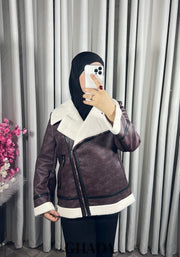 Perfecto en simili-cuir en bordeaux