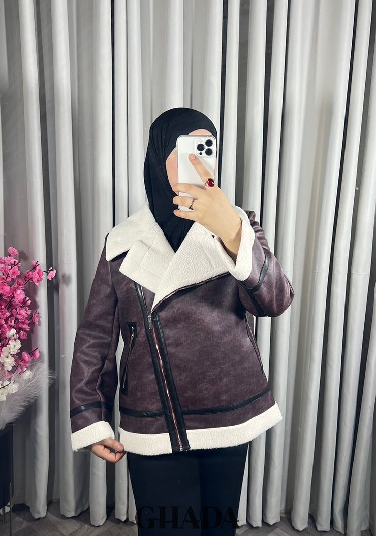 Perfecto en simili-cuir en bordeaux