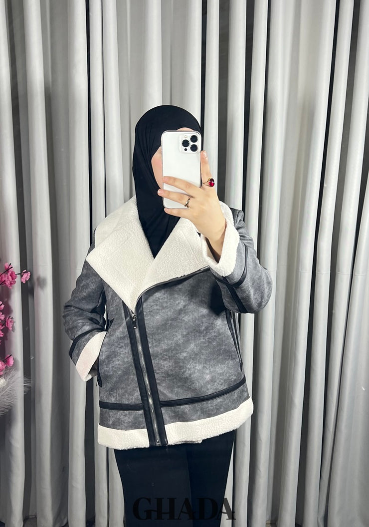 Perfecto en simili-cuir en gris