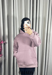 Sweat à capuche en rose