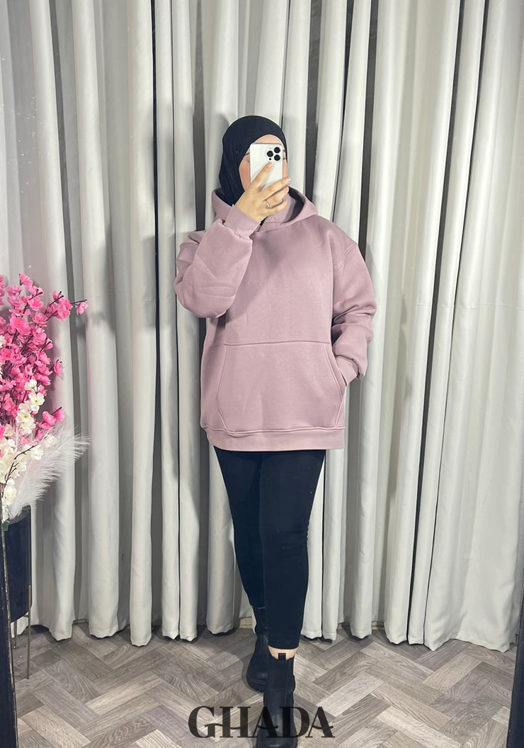 Sweat à capuche en rose