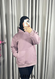 Sweat à capuche en rose