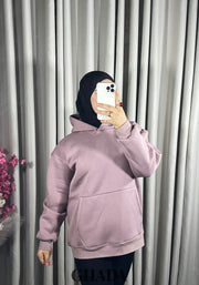 Sweat à capuche en rose