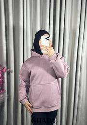 Sweat à capuche en rose