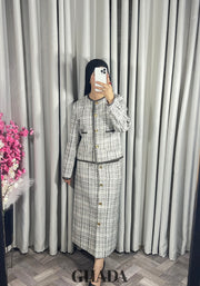 Ensemble veste et jupe en tweed