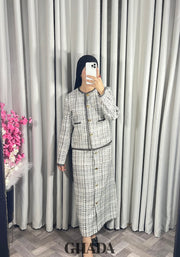 Ensemble veste et jupe en tweed