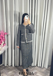 Ensemble veste et jupe en tweed