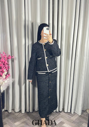 Ensemble veste et jupe en tweed