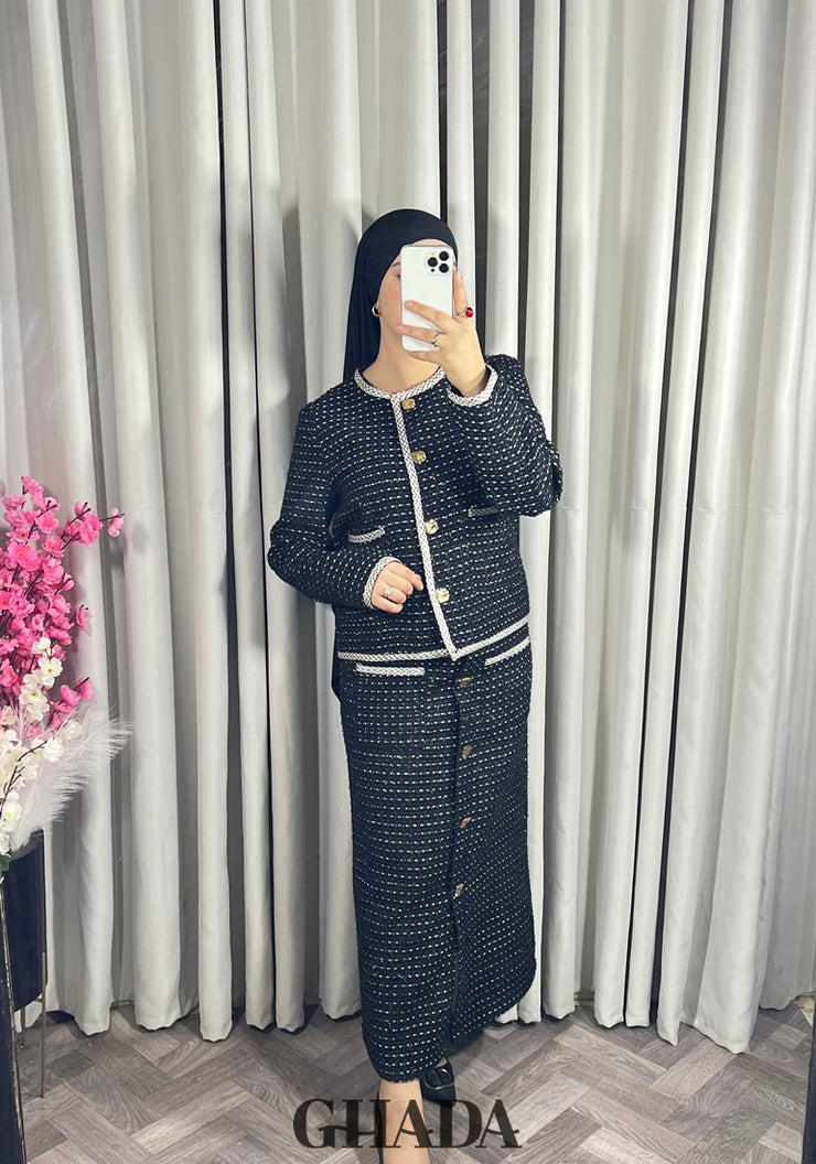 Ensemble veste et jupe en tweed