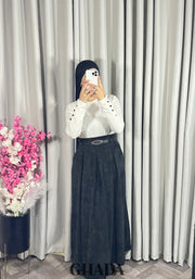 Jupe longue en velours noir