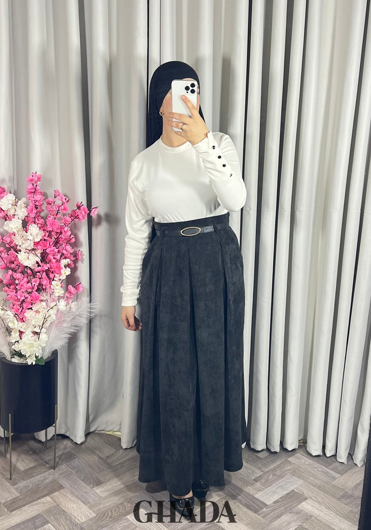 Jupe longue en velours noir