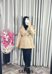 Trench-coat en simili cuir