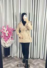 Trench-coat en simili cuir