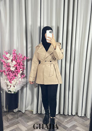 Trench-coat en simili cuir