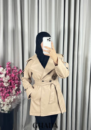 Trench-coat en simili cuir