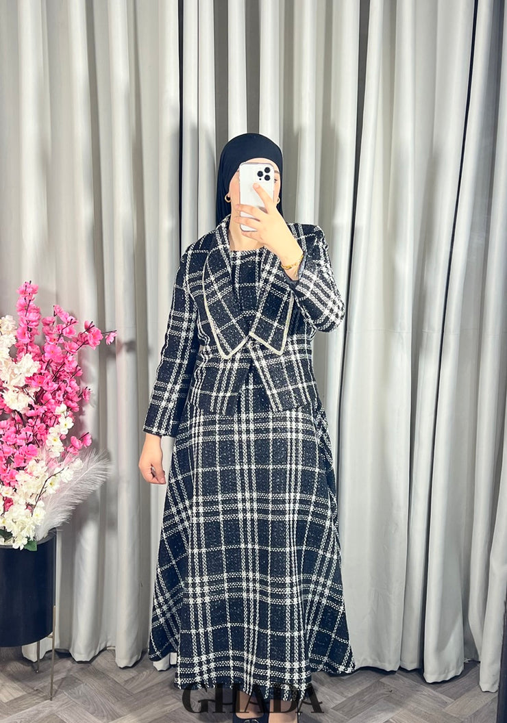 Ensemble robe avec veste en tweed