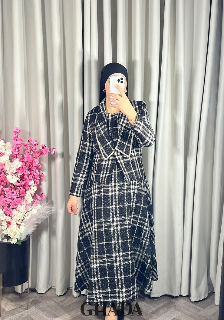 Ensemble robe avec veste en tweed