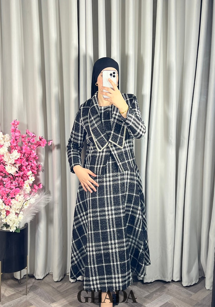 Ensemble robe avec veste en tweed