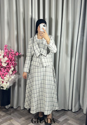 Ensemble robe avec veste en tweed