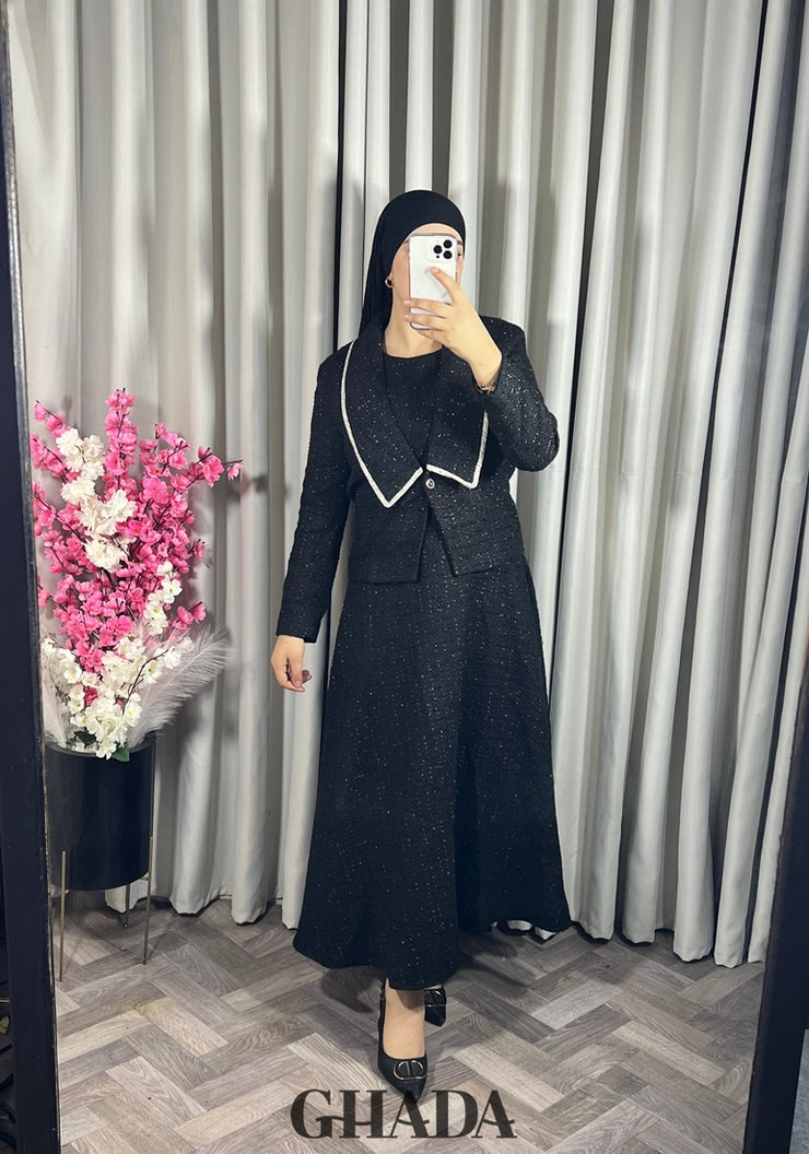 Ensemble robe avec veste en tweed