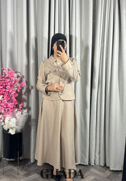 Ensemble veste et jupe en beige