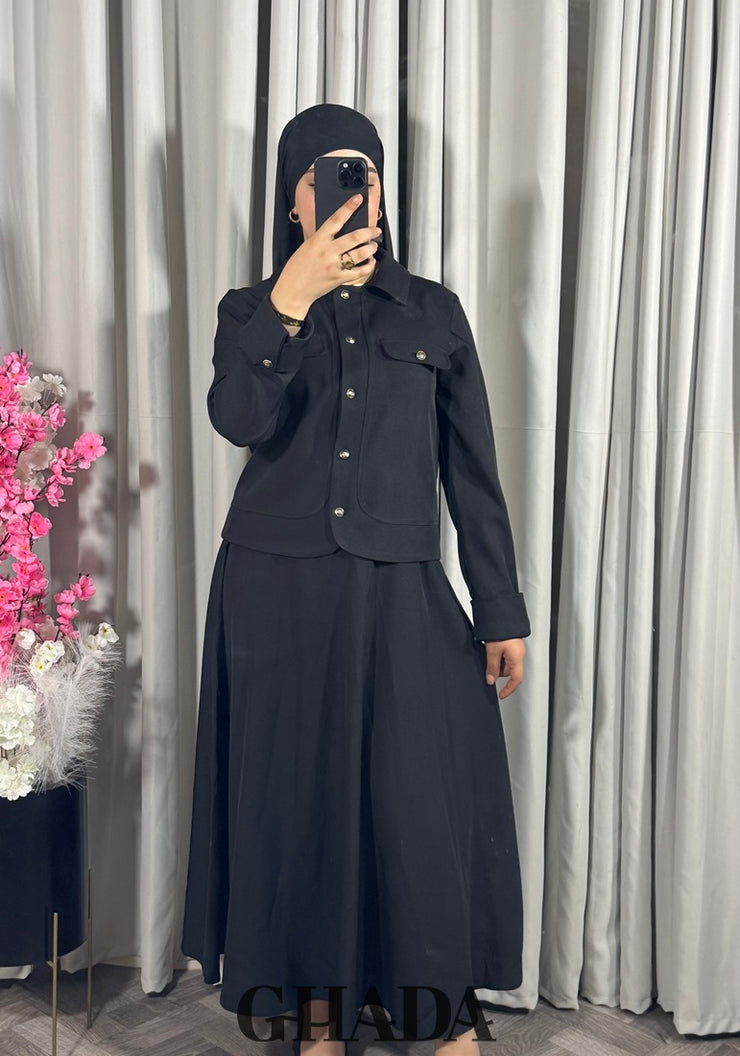Ensemble veste et jupe en noir