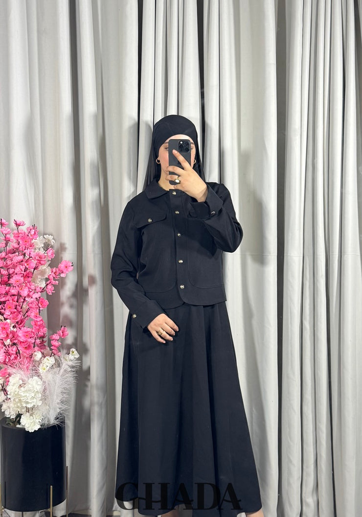 Ensemble veste et jupe en noir