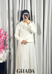Ensemble veste et jupe en blanc