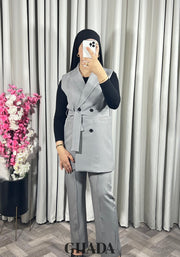 Ensemble gilet et pantalon en gris