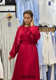 Robe longue satinée