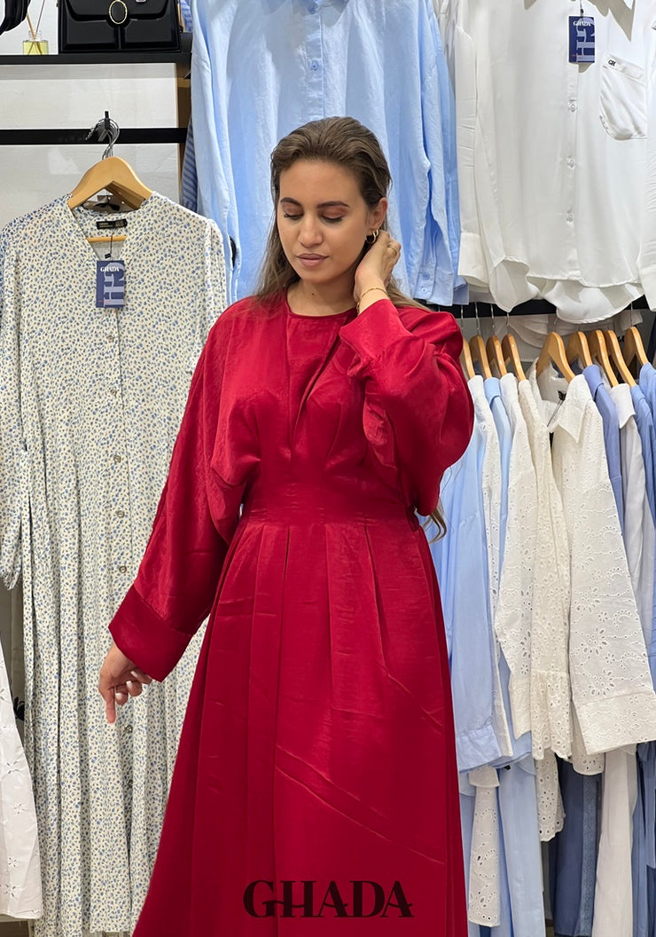 Robe longue satinée