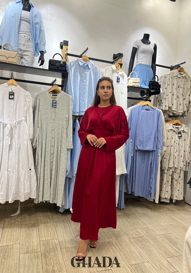 Robe longue satinée