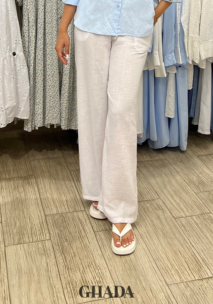 Pantalon en lin blanc