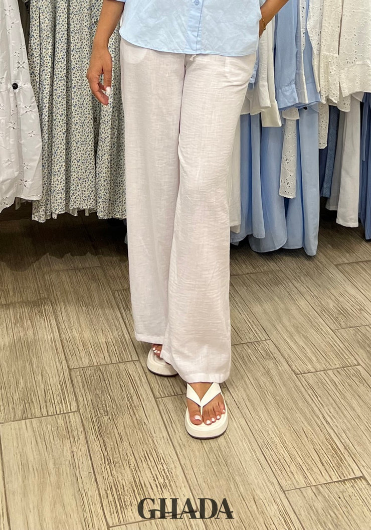 Pantalon en lin blanc