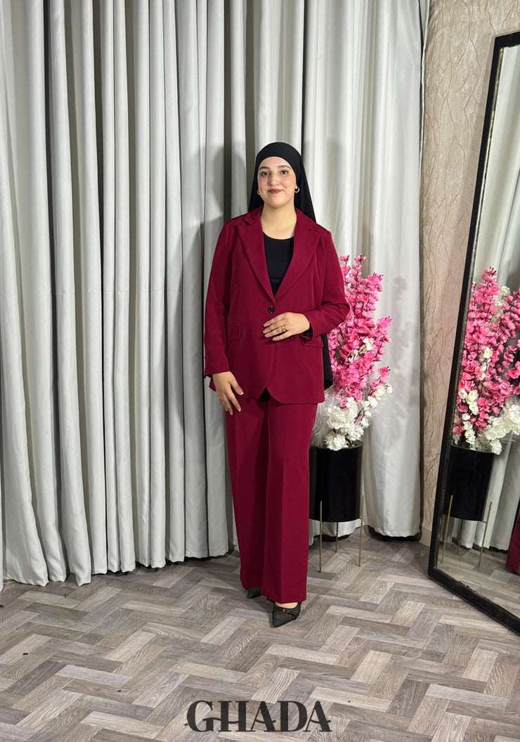 Ensemble Tailleur en Bordeaux