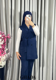 Ensemble gilet et pantalon en bleu marine