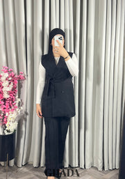 Ensemble gilet et pantalon en noir