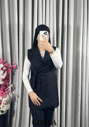 Ensemble gilet et pantalon en noir