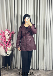 Trench-coat en simili cuir