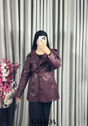Trench-coat en simili cuir