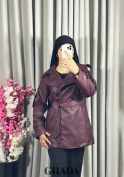 Trench-coat en simili cuir