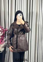Trench-coat en simili cuir