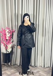 Trench-coat en simili cuir