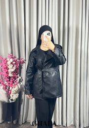 Trench-coat en simili cuir
