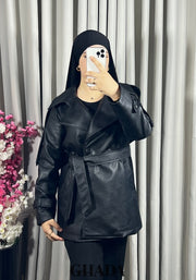 Trench-coat en simili cuir
