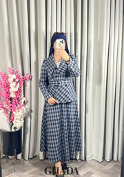 Ensemble veste et jupe à carreaux
